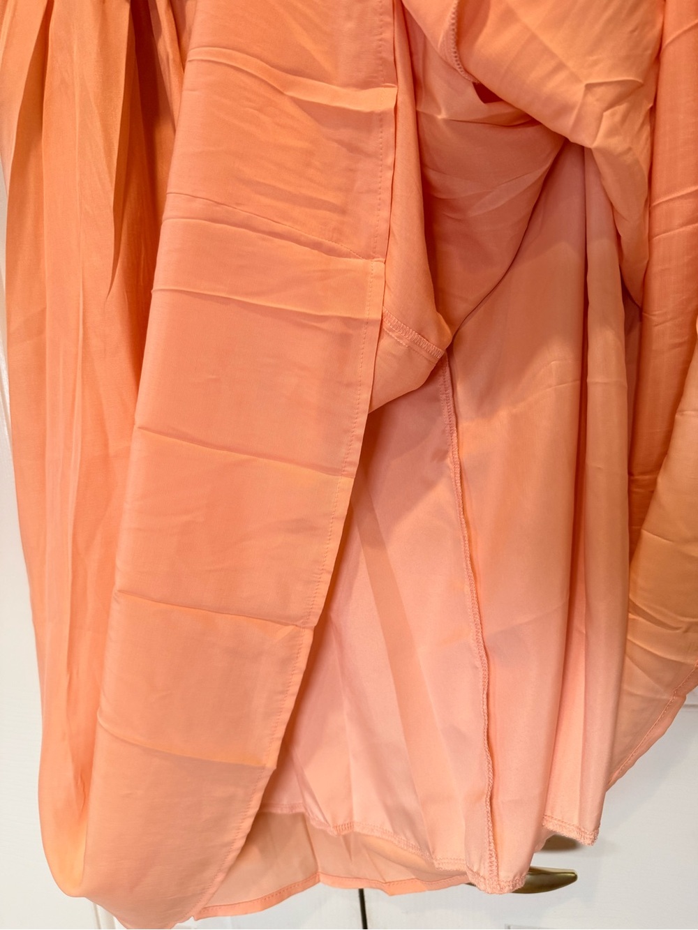 Peach Sleeveless 2 Piece Top and Skirt Layered Blouse - Picture 7 of 7
